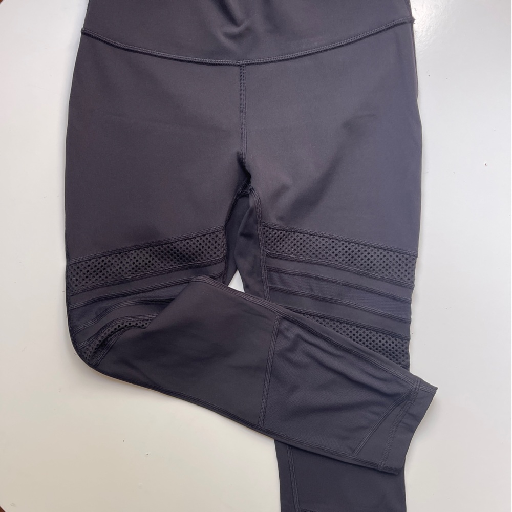 Lululemon Black Leggings with Mesh Detail - Picture 2 of 11